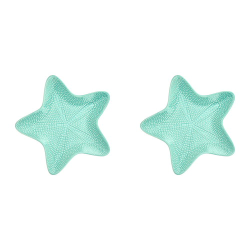 2PK Annabel Trends Ceramic Starfish Dish 22cm Large - Aqua