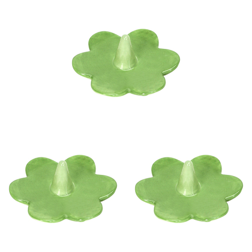 3PK Annabel Trends Daisy Ceramic Ring Holder 9x3cm - Green