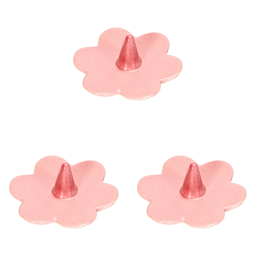 3PK Annabel Trends Daisy Ceramic Ring Holder 9x3cm - Pink