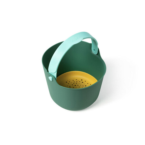 Quut Bucki Beach Sand Bucket + Sieve Kids/Childrens Toy - Garden Green 0m+