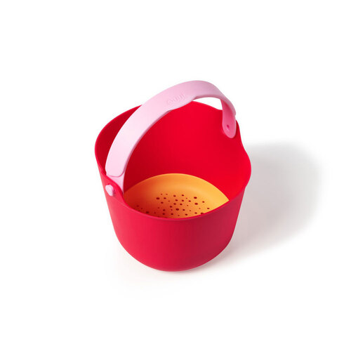 Quut Bucki Beach Bucket + Sieve Childrens Toy - Cherry / Banana Pink 0m+