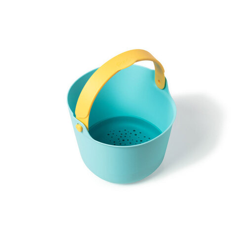 Quut Bucki Beach Bucket + Sieve Childrens Toy - Lagoon / Banana Blue 0m+