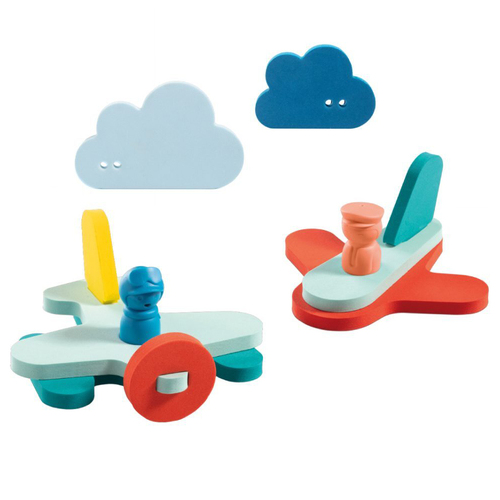 Quut Puzzle Friends Up In The Air Airplanes DIY Bath Toys 10m+