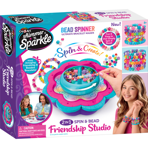 Shimmer 'n Sparkle Kids 2in1 Spin & Bead Friendship Studio 8y+