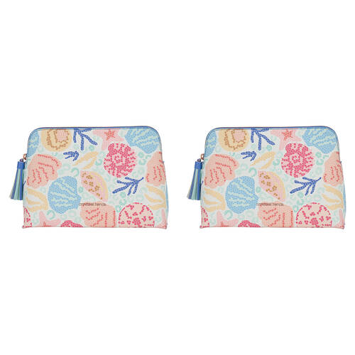 2PK Annabel Trends Vanity Bag Large 25x18cm - Shelly Beach