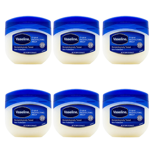 6PK Vaseline 100ml Pure Petroleum Jelly Jar Moisturiser Orginal