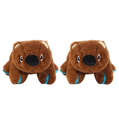 2PK Paws & Claws Outback Buddies Wombat Plush Dog/Pet Toy 22x17x13cm