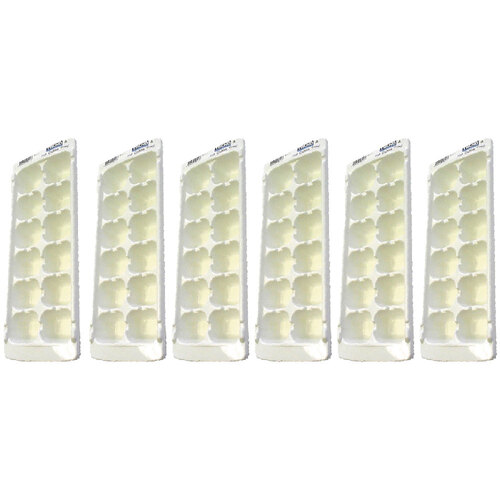 6PK Homeleisure Plastic 12-Ice Cube Tray/Moulder White  Barware