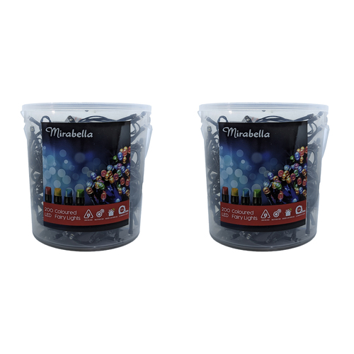 2x 200pc Mirabella LED Fairy Lights Low Voltage Multicoloured