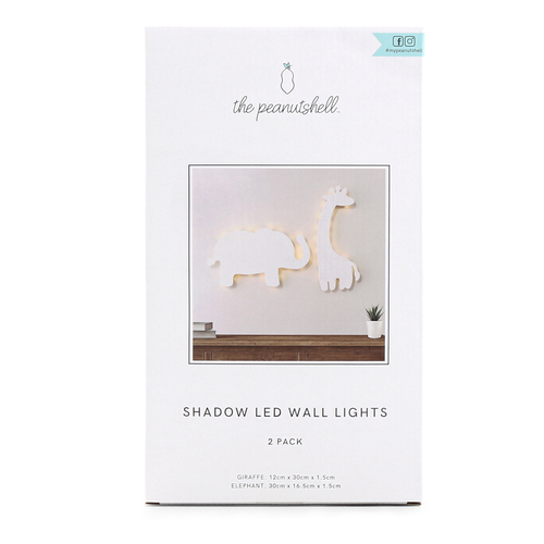 2pc The Peanutshell Shadow Wall Light Safari Animals