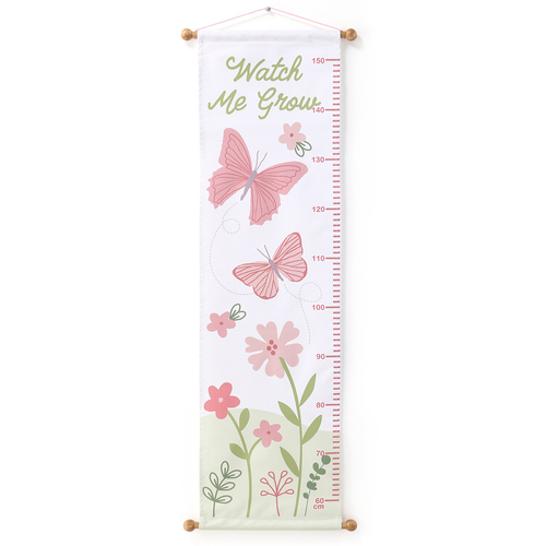 The Peanutshell 101cm Canvas Growth Hanging Chart Butterflies