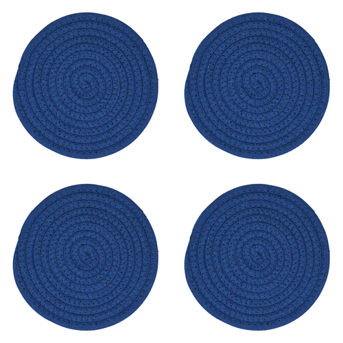 4PK Annabel Trends Rope Trivet Round 18.5cm Small - Navy