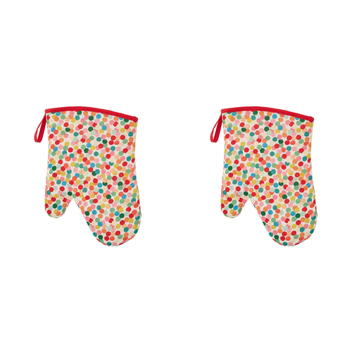 2PK Annabel Trends Linen Single Oven Mitt 18x26cm - Confetti