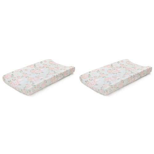 2PK The Peanutshell Baby Polyester Changing Pad Cover Vintage Floral 81cm