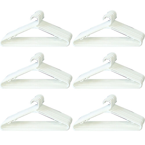 60pc Homeleisure Plastic Coat Clothes Hangers Assorted