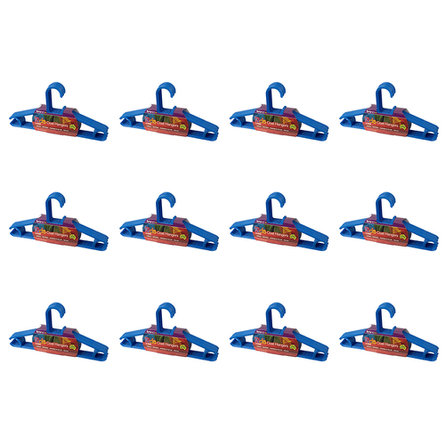 12PK 5pc Homeleisure Kids Clothes Coat Plastic Hanger Blue 