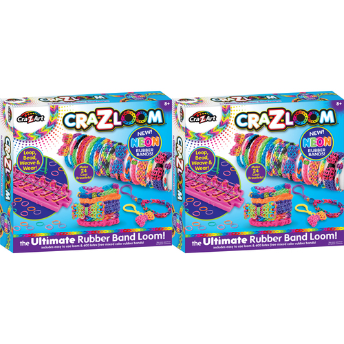 2PK Cra-Z-Art Kids/Children Ultimate Rubber Band Loom - Assorted 8y+