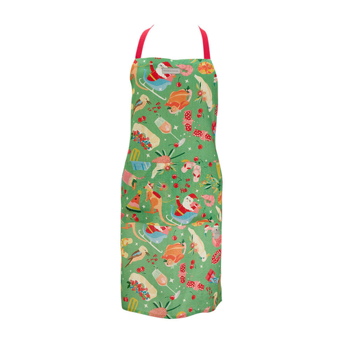 Annabel Trends Linen Kitchen Apron 60x80cm - Holiday Green