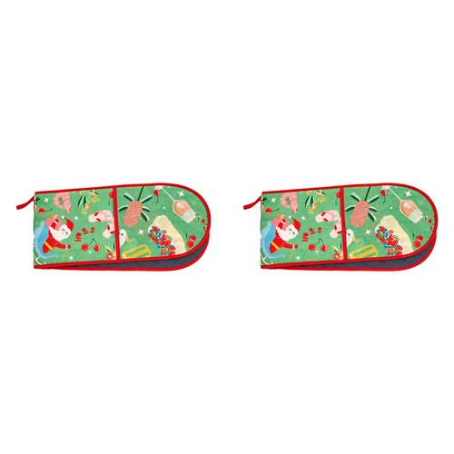 2PK Annabel Trends Linen Single Oven Mitt 82x18cm - Holiday Green