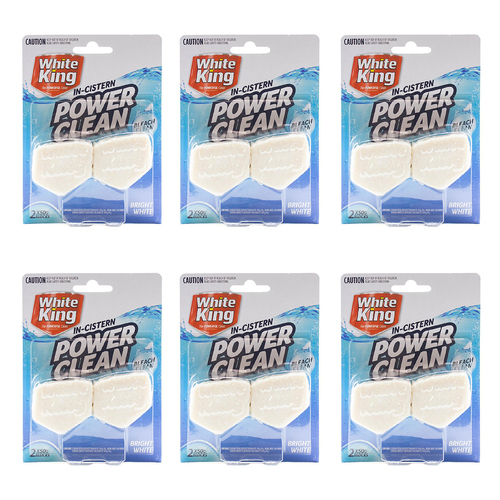 12pc White King In-Cistern Bleach Clean 50g Bright White