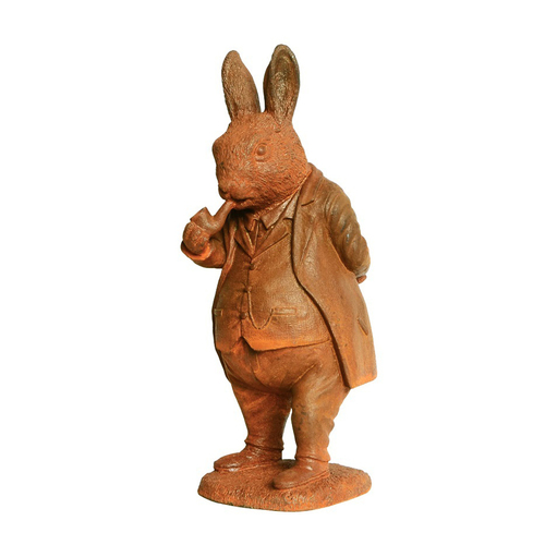 Willow Rabbit 28.5cm Cast Iron Ornament Sculpture Garden Decor Small