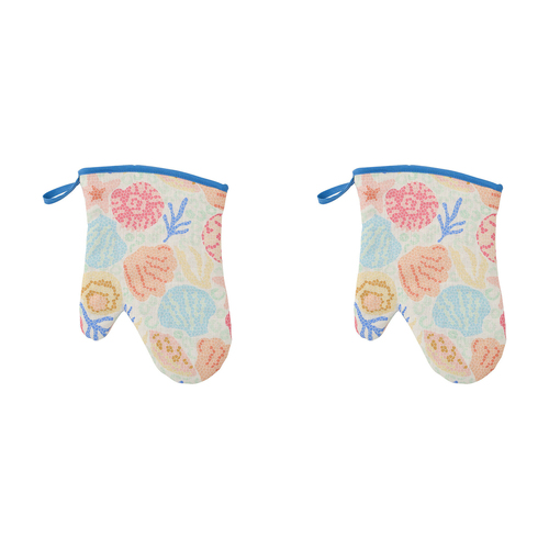 2PK Annabel Trends Linen Single Oven Mitt 18x26cm - Shelly Beach