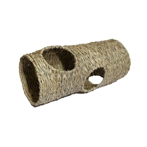 Rosewood 50cm Woven Play & Sleep Tunnel Nibble Safe Rabbit Pet Toy Jumbo Natural