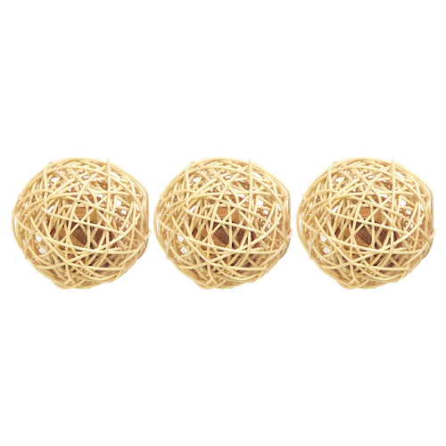 3PK Rosewood Wooden Wobble Ball Hamster/Ferret Pet Fun Exercise Toy Large Natural