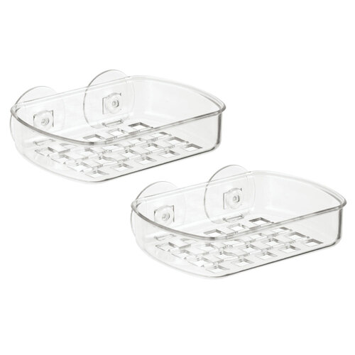 2PK iDesign Classic Suction 13.5x10cm Soap Dish - Clear