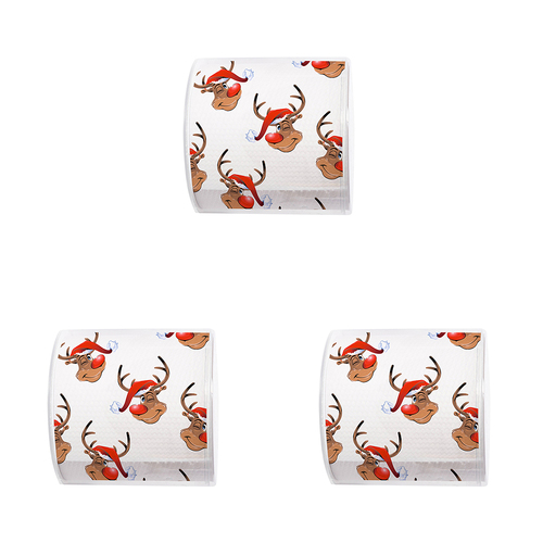 3PK Paper+Design Christmas 3-Ply Toilet Paper 200-Sheet Tissue - Rudolph