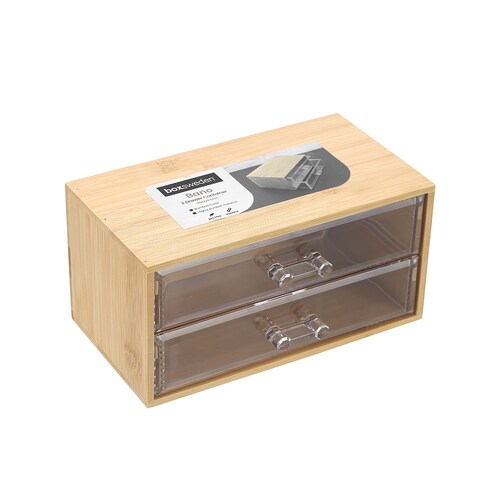 Boxsweden Bano Accessories 2-Drawer Bamboo 19x9.5cm Organiser