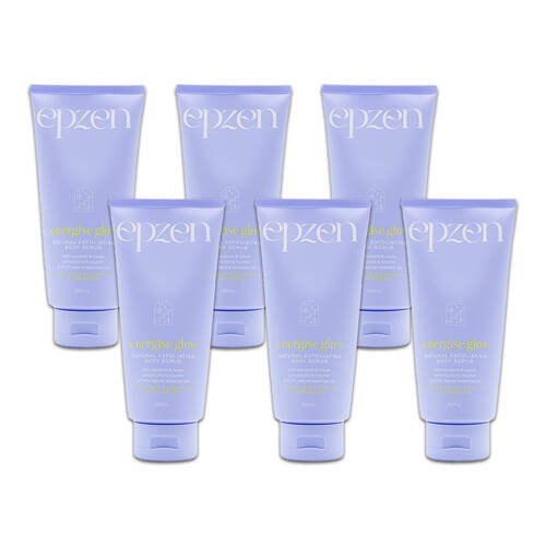 6PK Epzen Energise Glow Natural Exfoliating Body Scrub 200ml