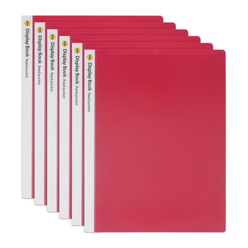 6PK Marbig 20-Pocket Non-Refillable Document Display Book - Red