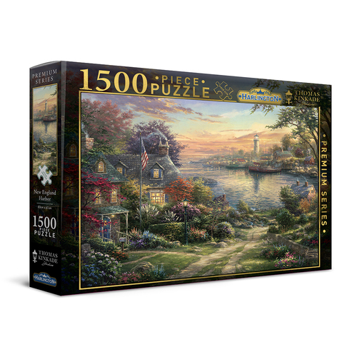 1500pc Harlington Thomas Kinkade Puzzle New England Harbor 8yrs+ 83x61cm