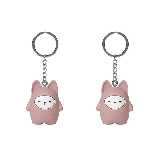 2x Fabelab Fabbie 4cm Bunny Silicone Keychain Hanging Keyring - Old Rose