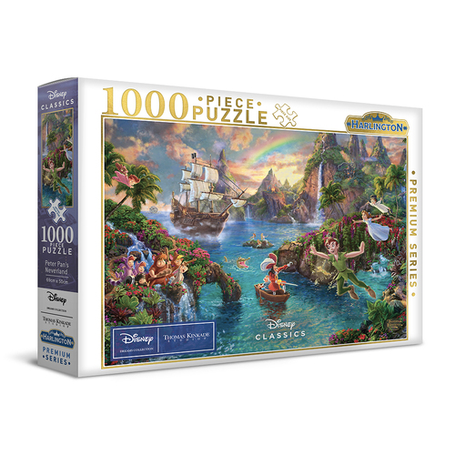 1000pc Harlington Thomas Kinkade Puzzle Disney Peter Pan 8+ 69x50cm