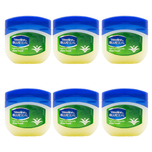 6PK Vaseline Blue Seal 50ml Petroleum Jelly Jar Aloe Fresh