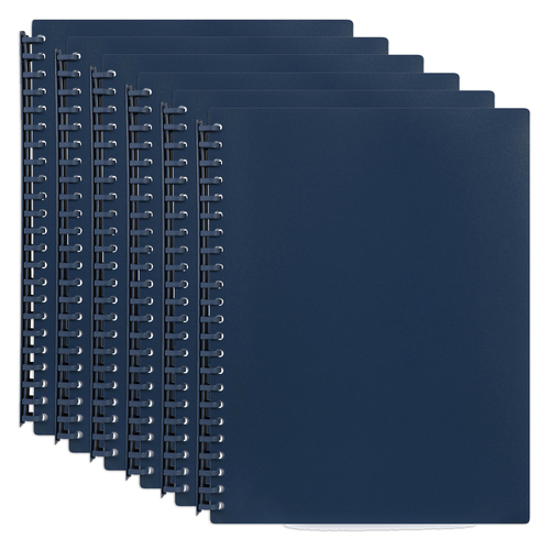 6PK Marbig 20-Pocket A4 Refillable Document Display Book - Dark Blue