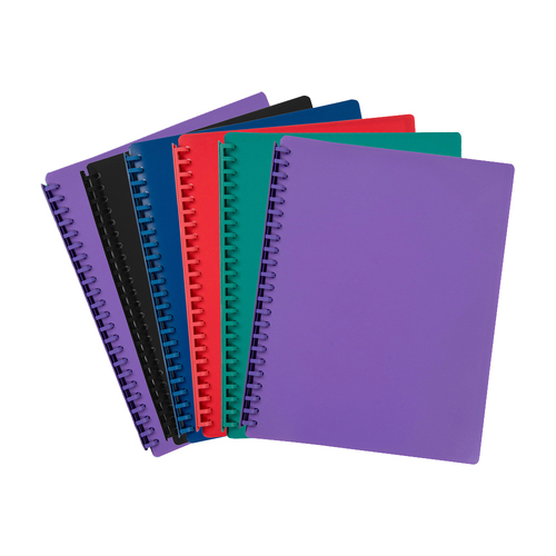 6PK Marbig 20-Pocket A4 Refillable Document Display Book - Assorted