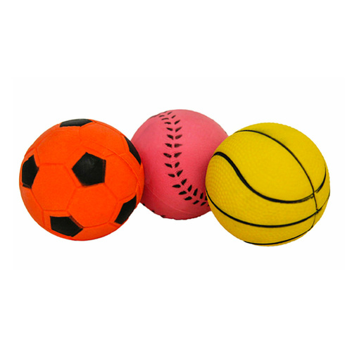 3pc Rosewood Jolly Doggy Rubber Sports Balls