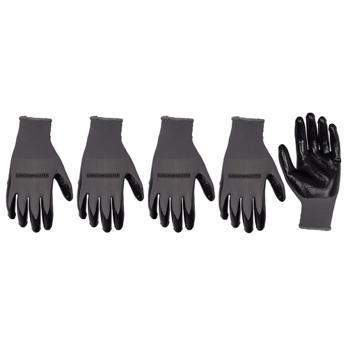 5x Pairs Gardenmaster Nylon Durable Nitrile Dipped Gardening Gloves Medium