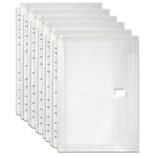 6PK Marbig A4 Ring Binder Expanding Document Wallet - Clear