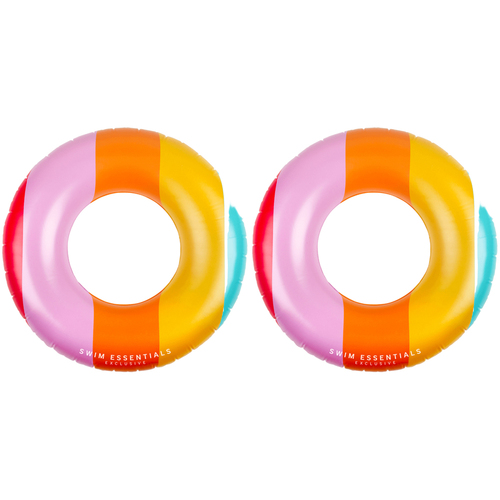 2PK Swim Essentials Kids Inflatable Swim Ring 90cm Rainbow 6y+