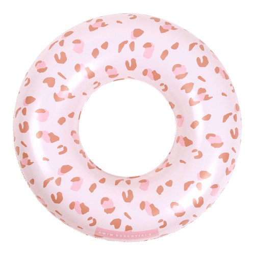 Swim Essentials Kids Inflatable Swim Ring 90cm Old Pink Leopard 6y+