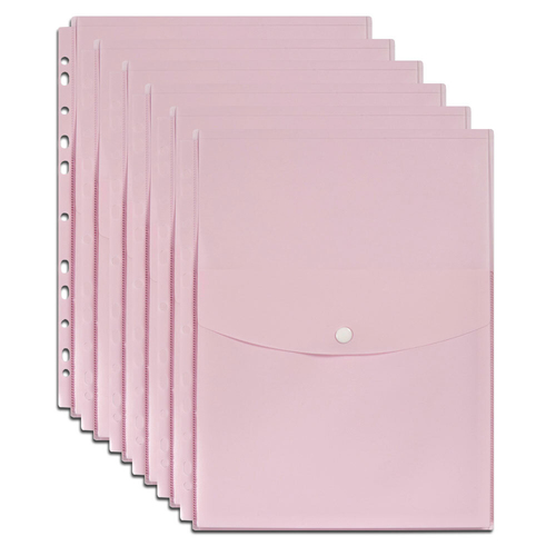 6PK Marbig Pastel Top Open A4 Ring Binder Wallet Pocket Sleeve - Pink