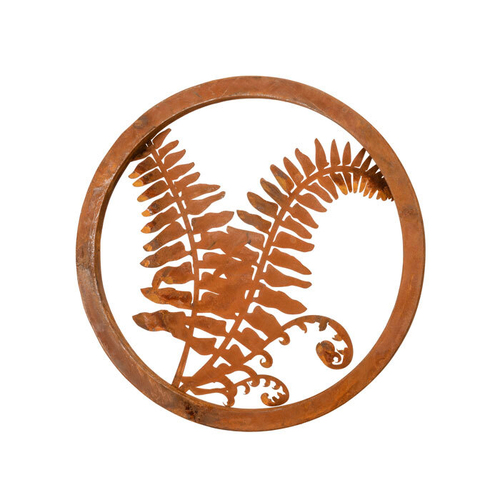 Wall Art 60cm Fern Corten Steel Ornament Decor - Large