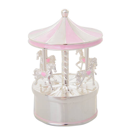 Gibson Gifts Baby Girl Musical Carousel Tabletop Decor - Pink