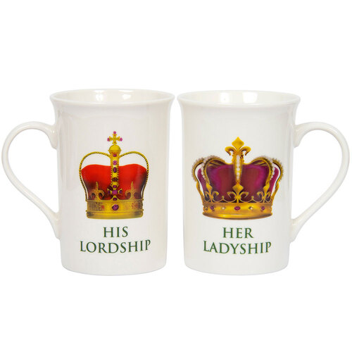 2pc Gibson Gifts Lordship & Ladyship Coffee Mug Set