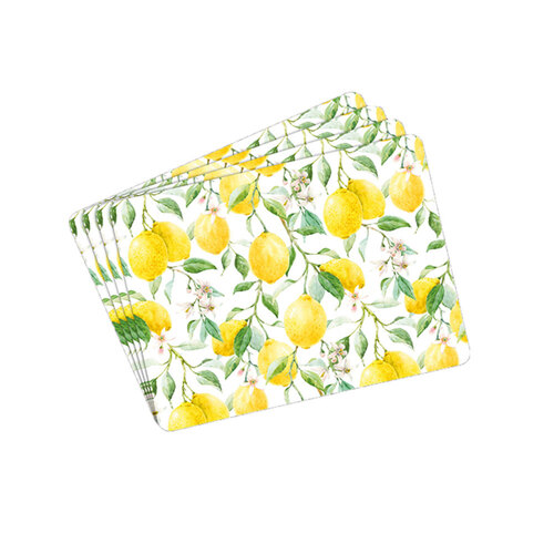 4pc Gibson Gifts Lemon Grove Placemat Set 29x22cm