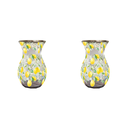 2PK Gibson Gifts Lemon Grove Flower Vase Home/Kitchen Decor